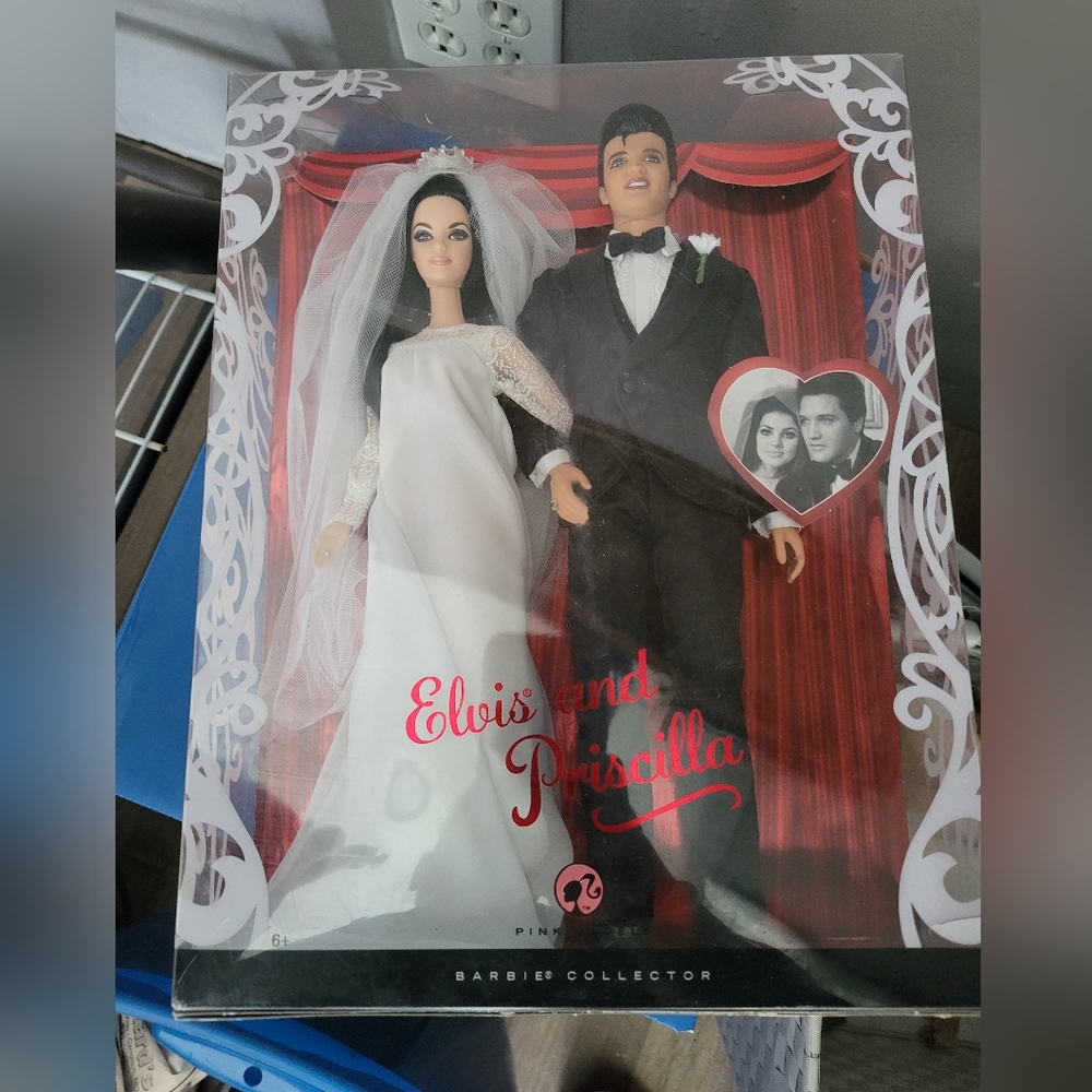 Pink label/mattel Elvis and Priscilla Barbie Collection